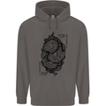 Nature is Art Mushroom Fungi Mycology Mens 80% Cotton Hoodie Charcoal