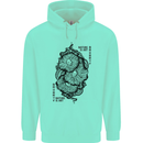 Nature is Art Mushroom Fungi Mycology Mens 80% Cotton Hoodie Peppermint
