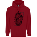 Nature is Art Mushroom Fungi Mycology Mens 80% Cotton Hoodie Red