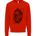 Nature is Art Mushroom Fungi Mycology Mens Sweatshirt Jumper Bright Red