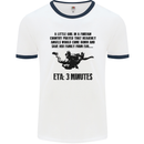 ETA 3 Mins Parachute Regiment Para 1 2 3 4 Mens White Ringer T-Shirt White/Navy Blue