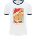 Christmas Is Sexy Funny Santa Xmas Mens White Ringer T-Shirt White/Navy Blue