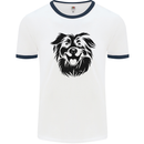 Australian Sheepdog Dogs Mens Ringer T-Shirt White/Navy Blue