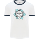 Cat Hole Mens White Ringer T-Shirt White/Navy Blue