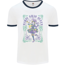 Mardi Gras Queen Mens Ringer T-Shirt White/Navy Blue