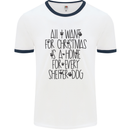 Christmas a Home for Every Shelter Dog Mens White Ringer T-Shirt White/Navy Blue