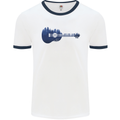 Ukulele Forest Guitar Music Guitarist Mens White Ringer T-Shirt White/Navy Blue