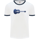Ukulele Forest Guitar Music Guitarist Mens White Ringer T-Shirt White/Navy Blue