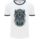 Viking God Odin Valhalla Norse Warrior Mens White Ringer T-Shirt White/Navy Blue