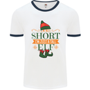 Im Not Short Tall Elf Funny Christmas Mens White Ringer T-Shirt White/Navy Blue