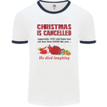 Christmas Is Cancelled Funny Santa Clause Mens White Ringer T-Shirt White/Navy Blue