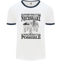 Cycling No Explanation Is Necessary Cyclist Mens White Ringer T-Shirt White/Navy Blue