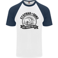 Stepdad & Sons Best Friends Father's Day Mens S/S Baseball T-Shirt White/Navy Blue