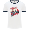 Motocross Merry X Games Dirt Bike Motorbike Mens White Ringer T-Shirt White/Navy Blue