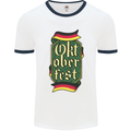 Germany Octoberfest German Beer Alcohol Mens White Ringer T-Shirt White/Navy Blue