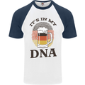 German Beer It's in My DNA Funny Germany Mens S/S Baseball T-Shirt White/Navy Blue