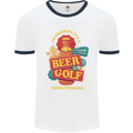 Beer and Golf Kinda Weekend Funny Golfer Mens White Ringer T-Shirt White/Navy Blue