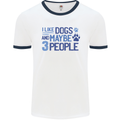 I Like Dogs and Maybe Three People Mens White Ringer T-Shirt White/Navy Blue