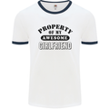 Property of My Awesome Girlfriend Funny Mens White Ringer T-Shirt White/Navy Blue