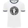 Northern Soul Keeping the Faith Mens White Ringer T-Shirt White/Navy Blue