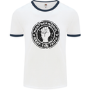Northern Soul Keeping the Faith Mens White Ringer T-Shirt White/Navy Blue
