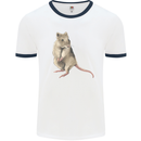 A Potoroo Mens Ringer T-Shirt White/Navy Blue
