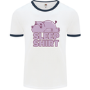 A Hippo Sleeping Shirt Hippomotamus Mens Ringer T-Shirt White/Navy Blue
