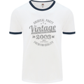 Vintage Year 20th Birthday 2003 Mens Ringer T-Shirt White/Navy Blue