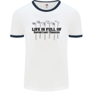 Golf Life's Important Choices Funny Golfing Mens White Ringer T-Shirt White/Navy Blue