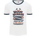 Carpenter Woodworker No App For That Mens Ringer T-Shirt White/Navy Blue