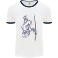 Freediving Chain Diver Scuba Diving Mens White Ringer T-Shirt White/Navy Blue