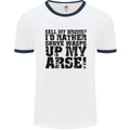 Sell My Drums? Drums Drummer Drumming Mens White Ringer T-Shirt White/Navy Blue