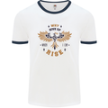 Rising Pheonix Motivational Message Quote Mens White Ringer T-Shirt White/Navy Blue
