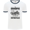 Some Grandpas Funny Biker Motorbike Bike Mens Ringer T-Shirt White/Navy Blue