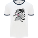 Funny Anxious Rat Anxiety Mens Ringer T-Shirt White/Navy Blue