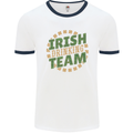 Irish Drinking Team Funny St. Patricks Day Mens White Ringer T-Shirt White/Navy Blue