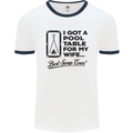 A Pool Cue for My Wife Best Swap Ever! Mens White Ringer T-Shirt White/Navy Blue