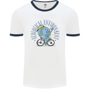 Ecological Environment Climate Change Cycling Mens Ringer T-Shirt White/Navy Blue