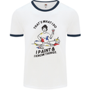 I Paint & I Know Things Artist Art Mens Ringer T-Shirt White/Navy Blue