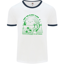 Climate Change Keep the Planet Clean Mens Ringer T-Shirt White/Navy Blue
