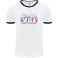 Parkour Free Running the Art of Movement Mens White Ringer T-Shirt White/Navy Blue