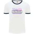 Parkour Free Running the Art of Movement Mens White Ringer T-Shirt White/Navy Blue