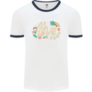 Live Love Yoga Mens Ringer T-Shirt White/Navy Blue