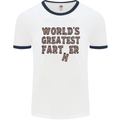 Father's Day World's Greatest Farter Funny Mens White Ringer T-Shirt White/Navy Blue