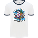 Funny Christmas Santa Panda Mens White Ringer T-Shirt White/Navy Blue