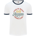 60th Birthday 60 Year Old Awesome Looks Like Mens White Ringer T-Shirt White/Navy Blue