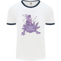 Poseidon Riding an Axaloti Mens White Ringer T-Shirt White/Navy Blue