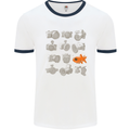 Fisheye Photography Funny Photographer Lens Mens White Ringer T-Shirt White/Navy Blue