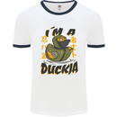 I'm a Duckja Funny Duck Ninja Mens White Ringer T-Shirt White/Navy Blue