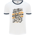 Low Rider Classic Chopper Biker Motorcycle Mens White Ringer T-Shirt White/Navy Blue